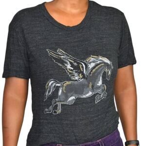 Bimba y Lola Pegasus T Shirt Grey Tee Stallion Wings Horse Graphic Size Small